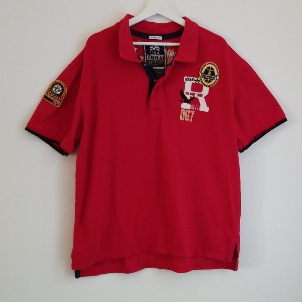 USA Rugby shirt 3XL league eastern Eagle red polo